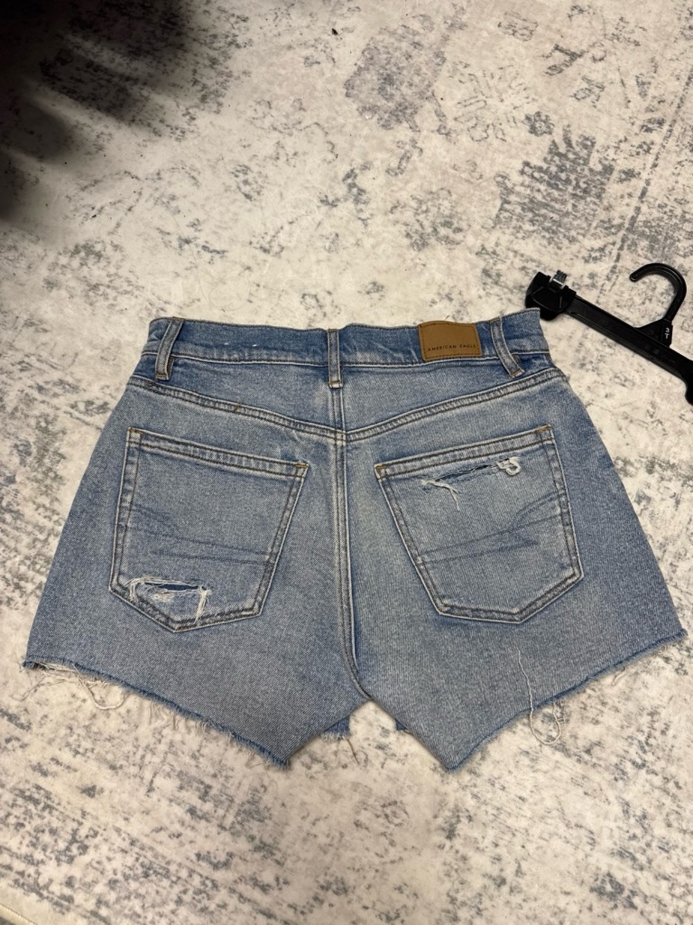American Eagle Outfitters Distressed Light Blue Jean Shorts - Picture 2 of 4